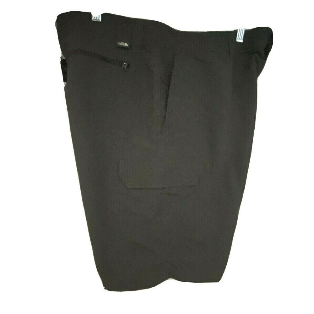 North Face Mens Dark Gray Cargo Nylon Shorts 36" Zip Pockets Lightweight Logo
